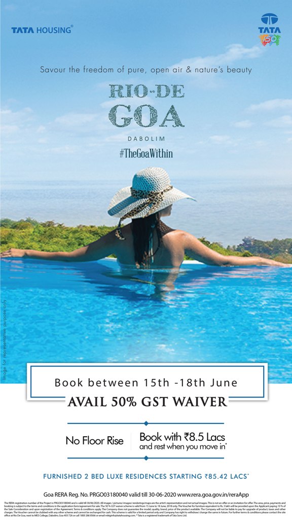 Avail 50% GST Waiver in Tata Rio De Goa Vacation Homes Update